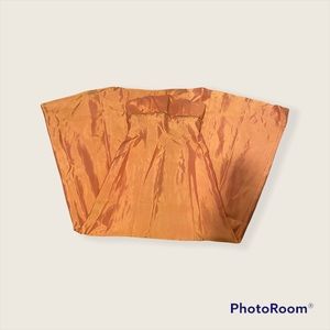 Vintage Alfred Angelo shiny orange long prom dress with beaded detail under boob